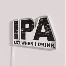 Charger l'image dans la galerie, Glowing Neon Sign for Beer Lovers IPA Humor RGB Bar