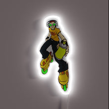Charger l'image dans la galerie, Jet Set Radio neon sign with rollerblading graffiti character.