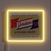 Charger l'image dans la galerie, Neon sports-themed beer sign featuring Jordan Strong logo in RGB.