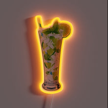 Charger l'image dans la galerie, Vibrant neon bar decoration with juicy mojito flavor design