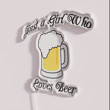 Charger l'image dans la galerie, Neon Beer Sign for Girls Who Love Crafted Beverages Home Decor