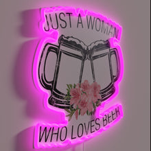 Charger l'image dans la galerie, Women Who Love Beer Neon Sign with Vibrant Color Accents