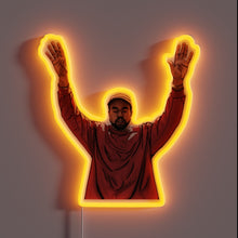 Charger l'image dans la galerie, Customneon sign depicting a figure in a red sweatshirt and cap with both arms raised in celebration