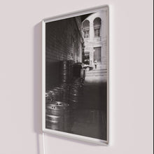 Charger l'image dans la galerie, Vintage bar decor lighting with colorful Keg Alley sign ambiance.
