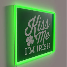Charger l'image dans la galerie, Irish Love Sign with Bright Rainbow Neon Glow Effect