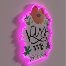Charger l'image dans la galerie, Luminous RGB neon sign saying Kiss Me I'm Irish outside.