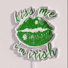 Charger l'image dans la galerie, Whimsical Irish-themed RGB neon sign with playful Kiss Me design