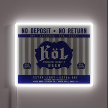Charger l'image dans la galerie, Glowing Kol Beer logo in vibrant RGB neon light design