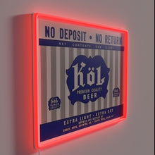 Charger l'image dans la galerie, Color-Changing RGB Neon Sign Reads 'Kol' in Distressed Metal Letters