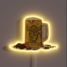 Charger l'image dans la galerie, Vibrant RGB Neon Sign Featuring Lager Statten Stein Glass Design