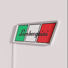 Charger l'image dans la galerie, Bright Italian style neon wall decor with Lamborghini Italy flag