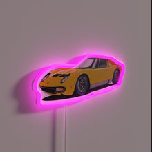 Charger l'image dans la galerie, Vibrant Lamborghini Miura Yellow Neon Sign Artwork for Enthusiasts Decoration