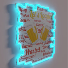 Charger l'image dans la galerie, Neon 'Let's Get Loaded' party sign in RGB LED colors