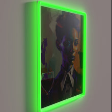 Charger l'image dans la galerie, Neon pride sign celebrates diversity with vibrant rainbow wine colors.