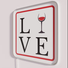 Charger l'image dans la galerie, Vibrant Love Wine Sign with Color Changing RGB Neon Accents