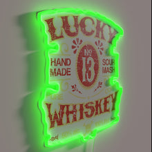 Charger l'image dans la galerie, Vintage inspired lucky whiskey bar decor with nostalgic neon glow