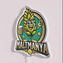 Charger l'image dans la galerie, Neon Bar Decor: Vibrant MaltManya Green Sign Illuminates Your Space