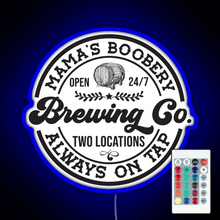 Charger l'image dans la galerie, Mama s Boobery Brewing Co Funny Breastfeeding For New Mom RGB neon sign remote