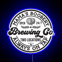 Charger l'image dans la galerie, Mama s Boobery Brewing Co Funny Breastfeeding For New Mom RGB neon sign blue