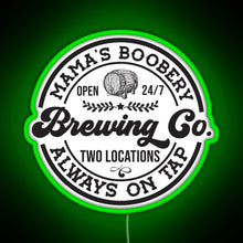 Charger l'image dans la galerie, Mama s Boobery Brewing Co Funny Breastfeeding For New Mom RGB neon sign green
