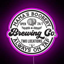 Charger l'image dans la galerie, Mama s Boobery Brewing Co Funny Breastfeeding For New Mom RGB neon sign  pink