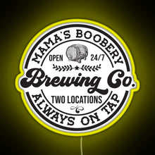 Charger l'image dans la galerie, Mama s Boobery Brewing Co Funny Breastfeeding For New Mom RGB neon sign yellow