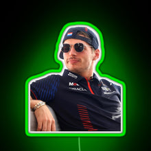 Charger l'image dans la galerie, Max Verstappen Formula 1 World Champion Sideways hat RGB neon sign green