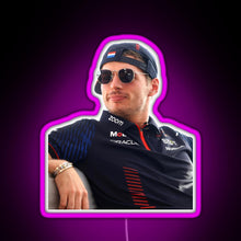 Charger l'image dans la galerie, Max Verstappen Formula 1 World Champion Sideways hat RGB neon sign  pink