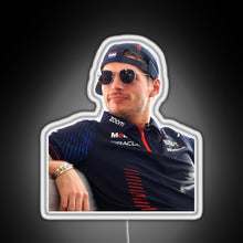 Charger l'image dans la galerie, Max Verstappen Formula 1 World Champion Sideways hat RGB neon sign white
