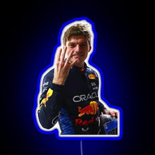 Charger l'image dans la galerie, Max Verstappen Four Time World Champion Sticker RGB neon sign blue