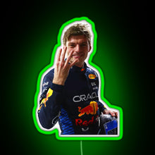 Charger l'image dans la galerie, Max Verstappen Four Time World Champion Sticker RGB neon sign green