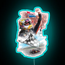 Charger l'image dans la galerie, Max Verstappen Graphic Drawing F1 2021 RGB neon sign lightblue