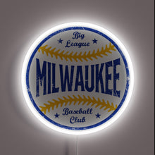 Charger l'image dans la galerie, Retro sports-themed LED neon sign featuring MLB team colors blue