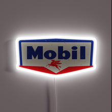 Charger l'image dans la galerie, Custommirror LED neon sign featuring a vintage Mobil logo
