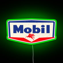 Charger l'image dans la galerie, Mobil oil Vintage sign logo 1950 RGB neon sign green