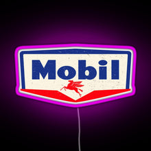 Charger l'image dans la galerie, Mobil oil Vintage sign logo 1950 RGB neon sign  pink