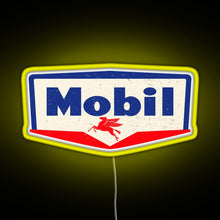 Charger l'image dans la galerie, Mobil oil Vintage sign logo 1950 RGB neon sign yellow