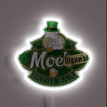 Charger l'image dans la galerie, Illuminated Celtic-inspired pub decor with vibrant color-changing RGB accents
