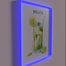 Charger l'image dans la galerie, Vibrant neon mojito design in watercolour style wall art decoration.