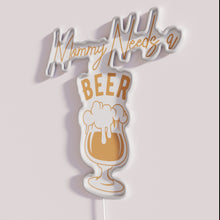 Charger l'image dans la galerie, Motherhood humor sign with colorful RGB LED neon lighting display.