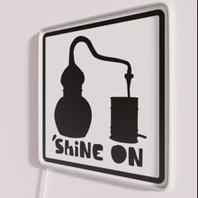 Charger l'image dans la galerie, Add radiant neon ambiance with vintage-style Moonshine Alembic Shine On sign.