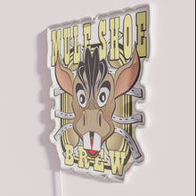 Charger l'image dans la galerie, RGB Neon Sign with Distressed Industrial Design: Mule Shoe Brew