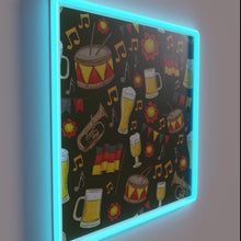 Charger l'image dans la galerie, Neon Sign: Vibrant Oktoberfest Pattern in Rich Forest Green Hue