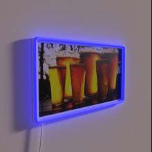 Charger l'image dans la galerie, Bright neon sign featuring 6 friends in vibrant colorful portraits