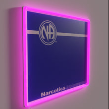 Charger l'image dans la galerie, NA Narcotics Anonymous Recovery Inspiration Wall Sign in Vibrant RGB Neon