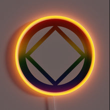 Charger l'image dans la galerie, Vibrant Neon Sign Displaying the Narcotics Anonymous Rainbow Pride Symbol