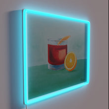 Charger l'image dans la galerie, Glowing neon art print inspired by classic Negroni cocktail colors