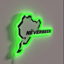 Charger l'image dans la galerie, Vibrant RGB neon sign featuring 'Never Been' modern street art typography.