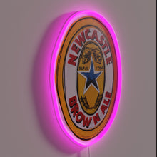 Charger l'image dans la galerie, Neon wall art featuring iconic Newcastle Brown Ale logo design.