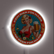 Charger l'image dans la galerie, Anti-Nazi propaganda statement in bold, colorful electric sign design.